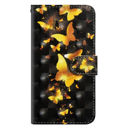 Samsung Galaxy J4 Plus fodral Gul fjärilar
