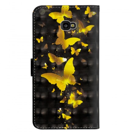 Samsung Galaxy J4 Plus fodral Gul fjärilar