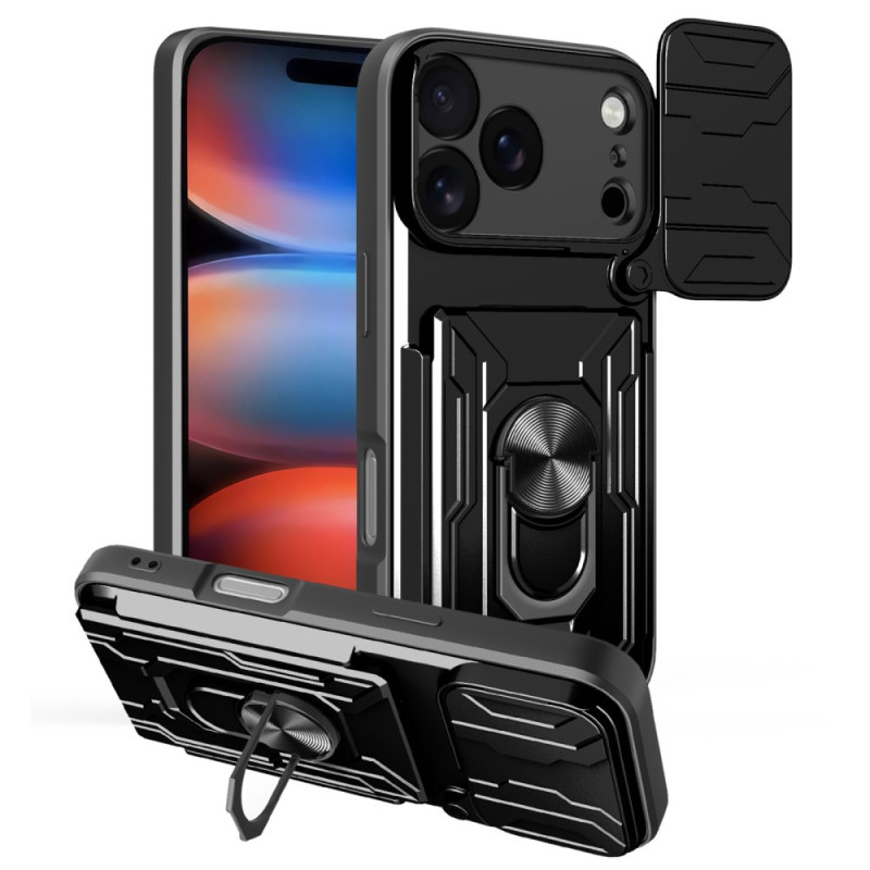 Ultraresistent iPhone 17 Pro Max-fodral med skjutbart linsskydd