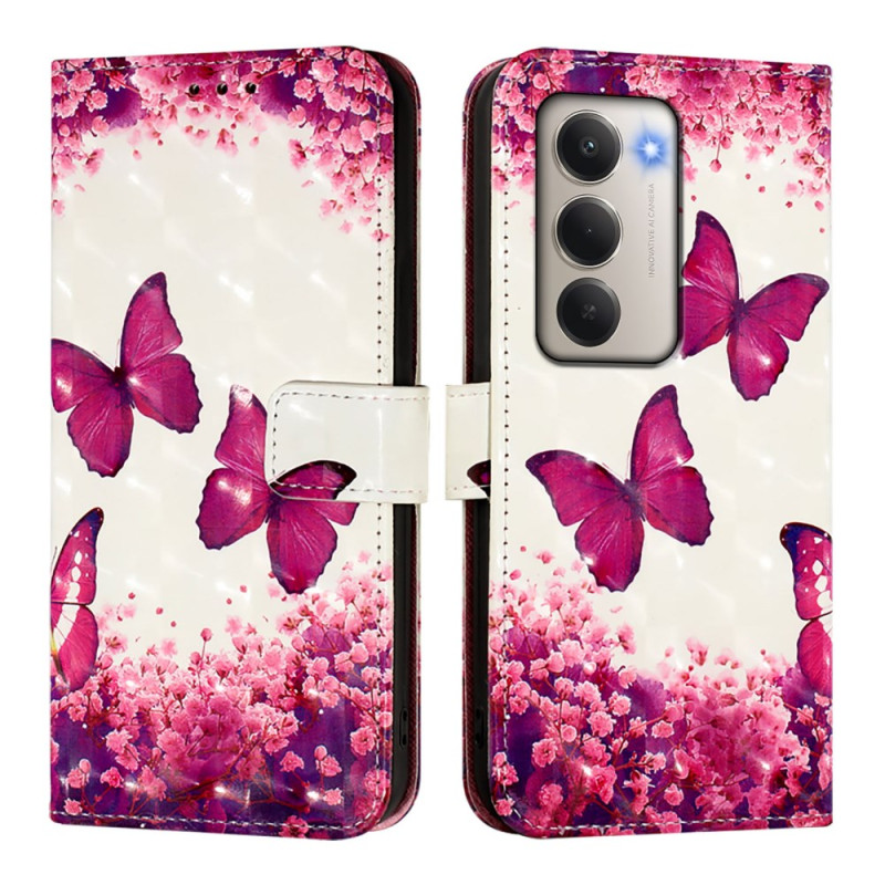Fodral Xiaomi Redmi 15 5G Rosa fjärilar