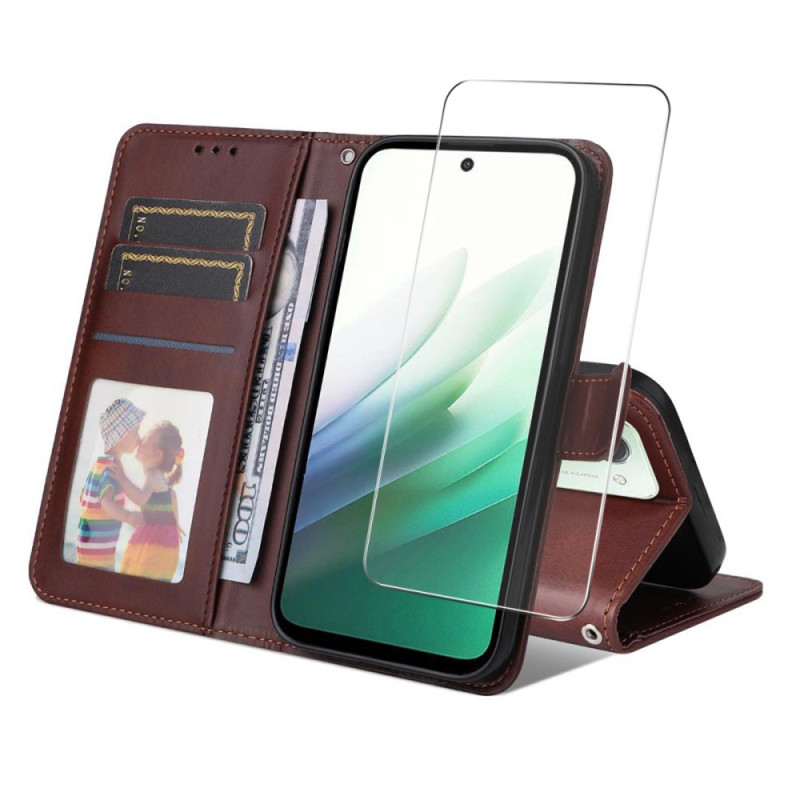 Housse Xiaomi Redmi 15 5G Simili Cuir avec Protection d'Écran
