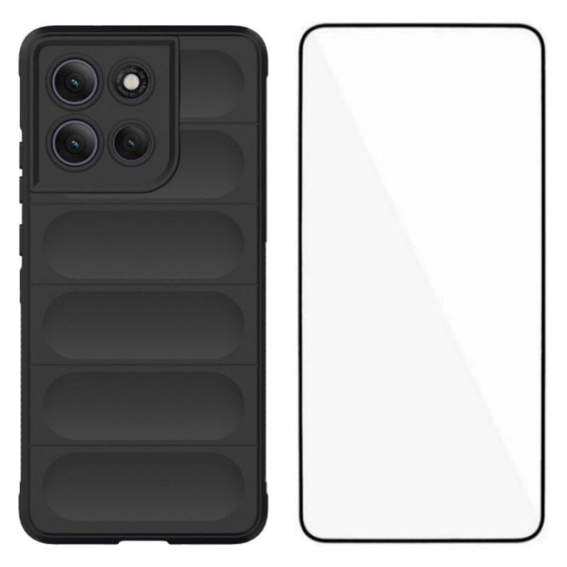 Moto G86 Power 5G Silikonfodral med skärmskydd