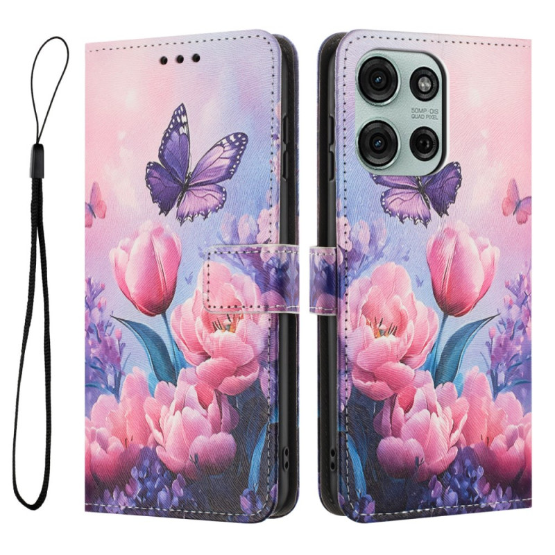 Moto G86 5G / G86 Power 5G Fodral Floral Pink