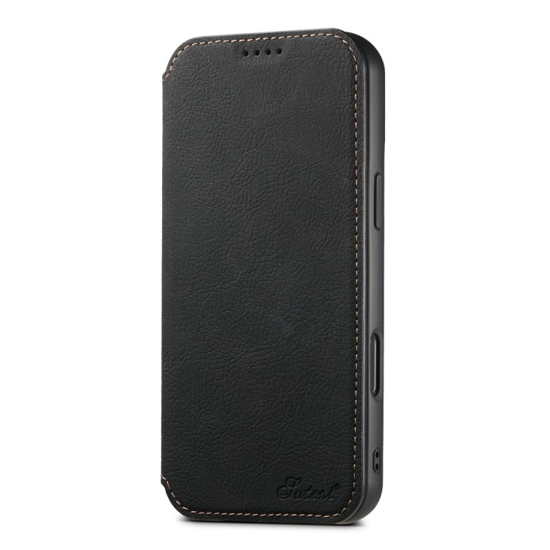 Flip Cover iPhone 17 Kompatibel MagSafe Style Läder