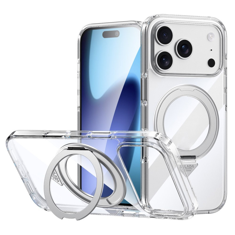 Magnetiskt Clear iPhone 17 Pro-fodral med stativ