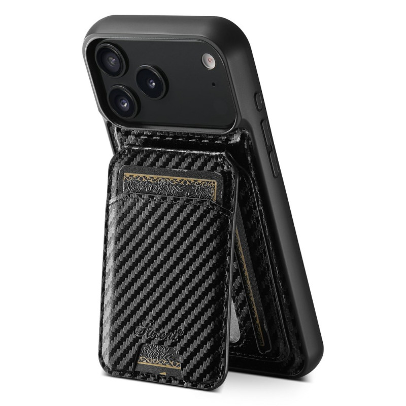 Fodral iPhone 17 Pro Avtagbar korthållare Kolfiber