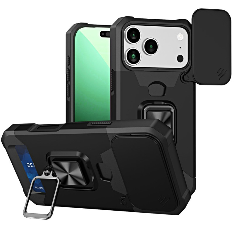 Robust stöd för iPhone 17 Pro Max-fodral och skjutbart skydd