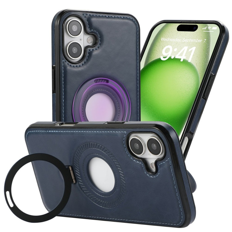 iPhone 16 Magnetiskt fodral med lädereffekt
