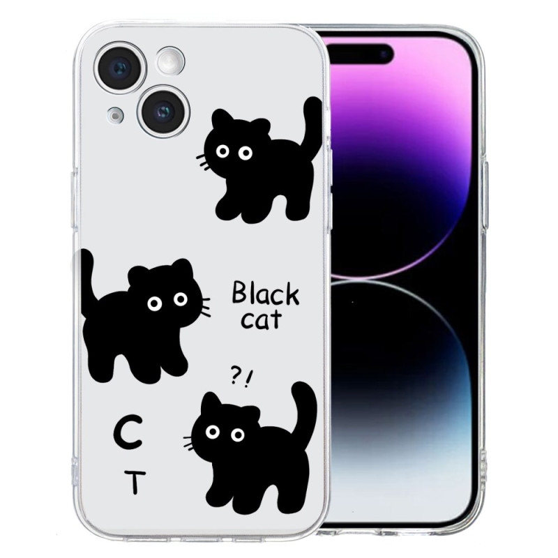 iPhone 15 Svart kattfodral