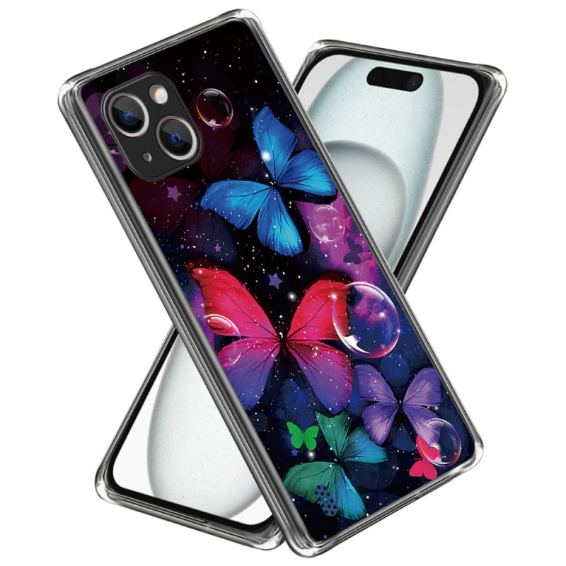 Fodral iPhone 15 Färgade fjärilar
