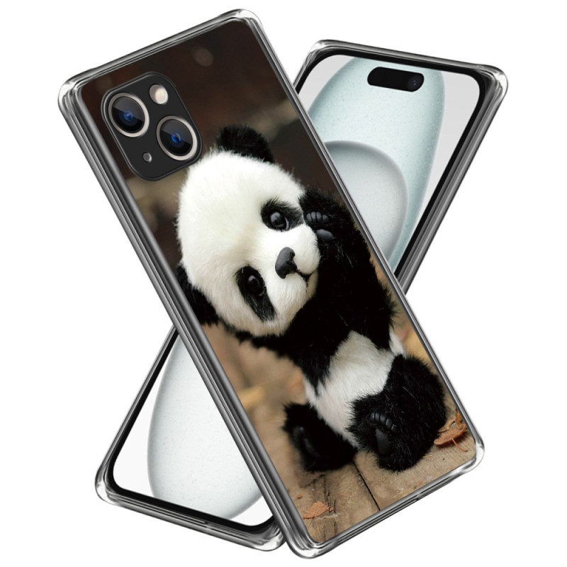Slimmat och elegant fodral för iPhone 15 - Panda-design