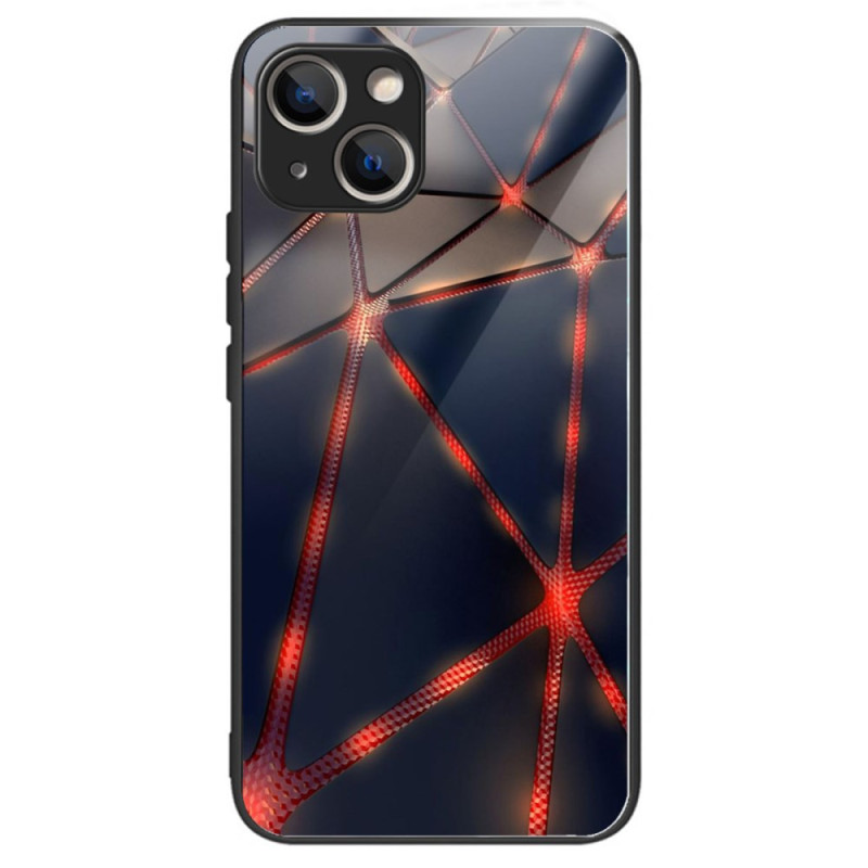 iPhone 15 Plus hårda fodral härdat glas röd linje