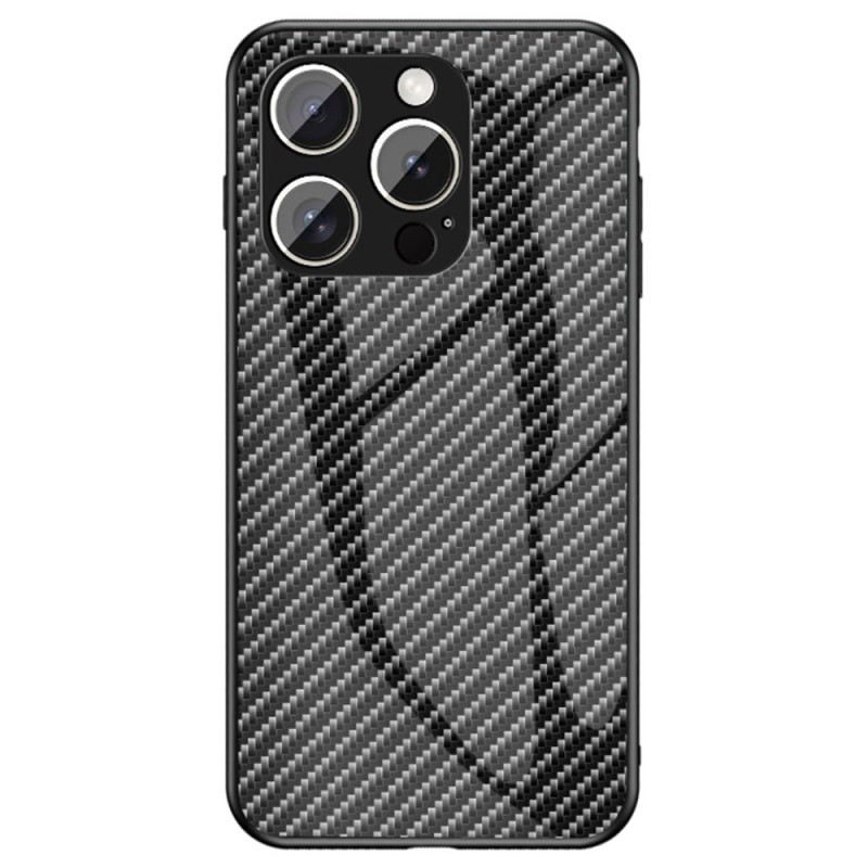 Fodral iPhone 15 Pro Max Härdat glas Kolfiber