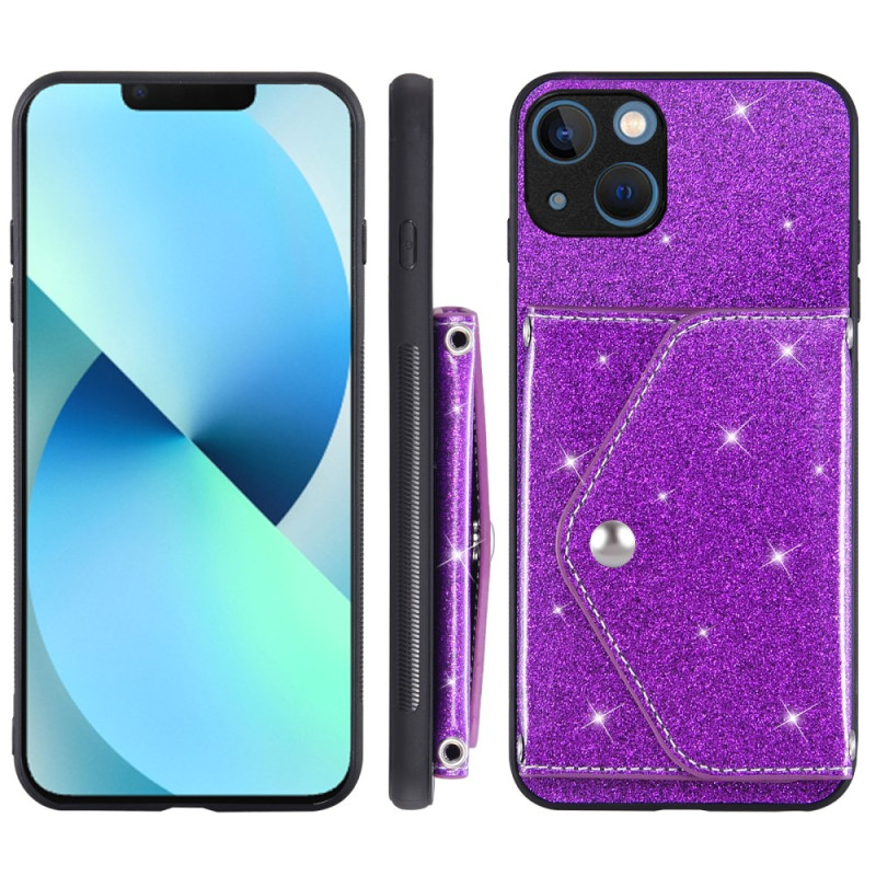 Fodral iPhone 14 Kortfodral med glitterdesign