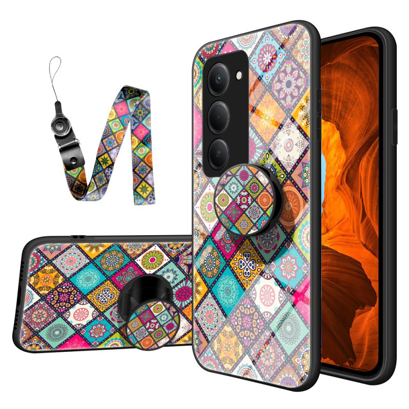 Xiaomi Redmi 15 4G Fodral med stativ och patchworkrem