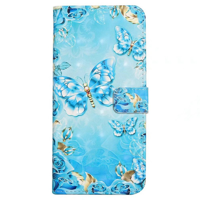 Xiaomi Redmi 15 4G Fodral 3D Blå fjärilar