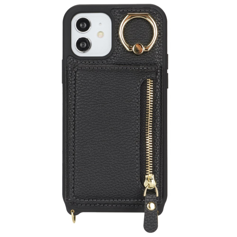 Coque iPhone 12 / 12 Pro Porte-Cartes et Bandoulière