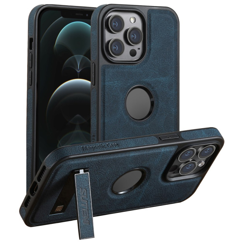 Coque iPhone 12 / 12 Pr MagSafe avec Support Texture Litchi