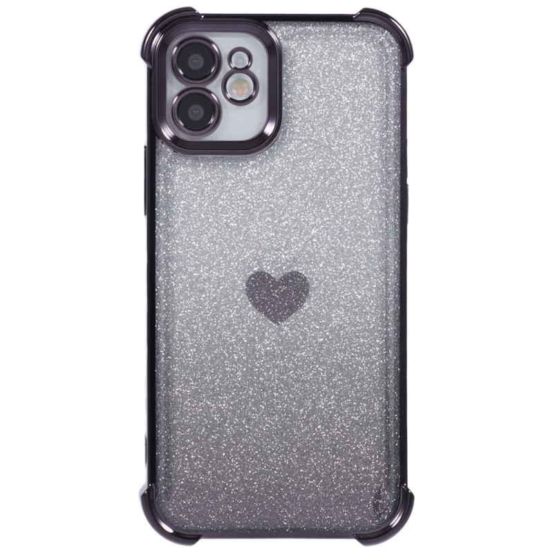 iPhone 12 Hjärta & Glitterfodral