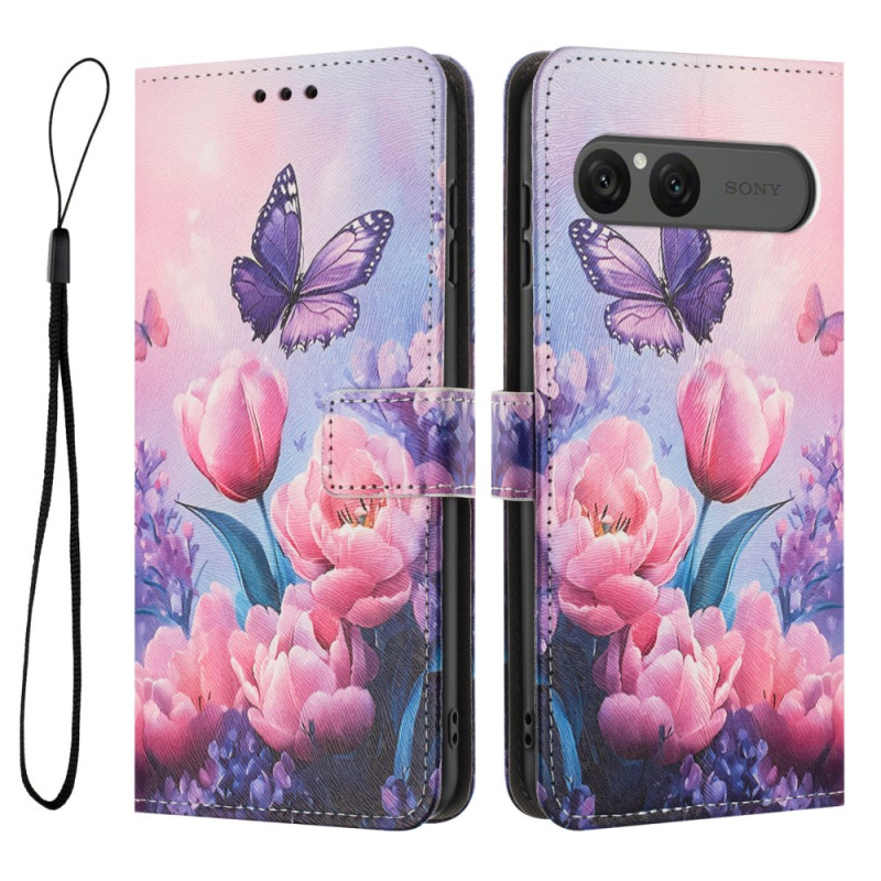 Sony Xperia 10 VII Rosa blommigt fodral