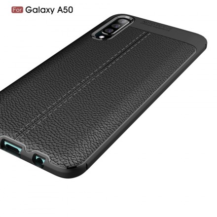 Samsung Galaxy A50 läderfodral Lychee Effekt Double Line