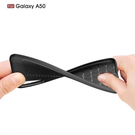 Samsung Galaxy A50 läderfodral Lychee Effekt Double Line