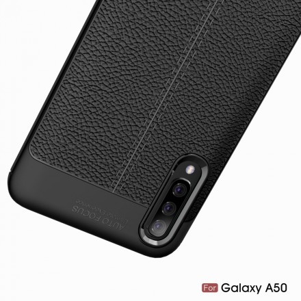 Samsung Galaxy A50 läderfodral Lychee Effekt Double Line