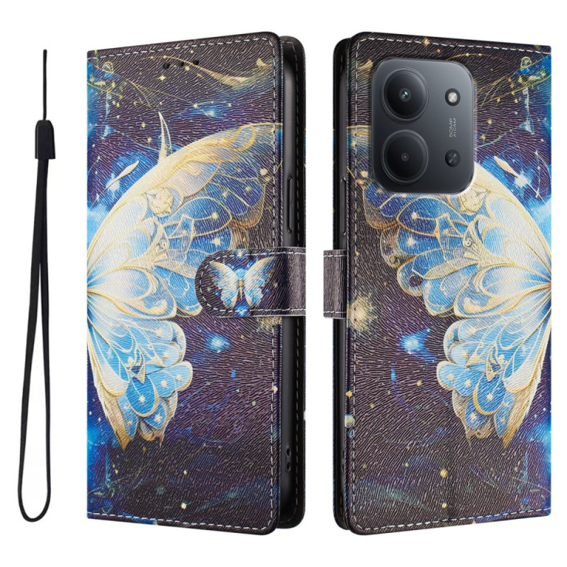 Fodral Xiaomi Redmi 15C 5G / 4G Butterfly Celeste
