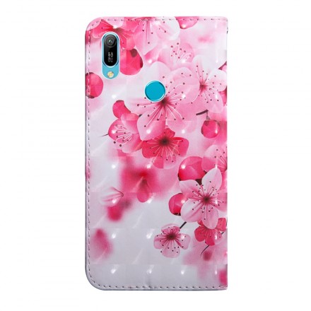 Hölje Huawei Y6 2019 Rosa blommor