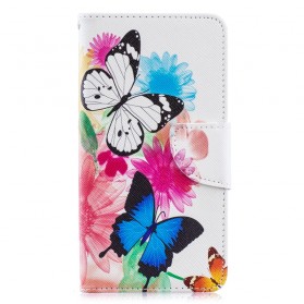 Samsung Galaxy A40 fodral Fjärilar och blommor målade