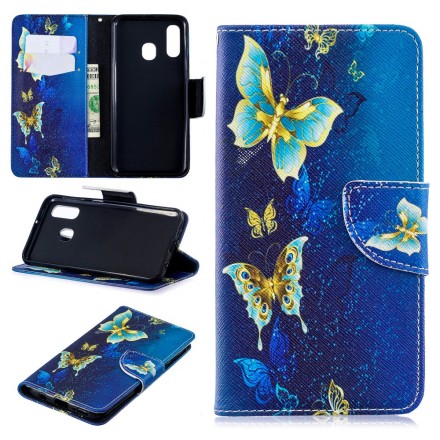 Samsung Galaxy A40 Guld Butterfly Case