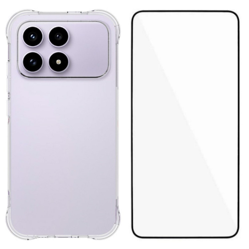 Poco F8 Pro transparent förstärkt fodral med skärmskydd