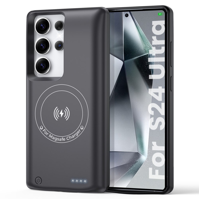 10000mAh Externt batterifodral för Samsung Galaxy S24 Ultra med magnetiskt fäste