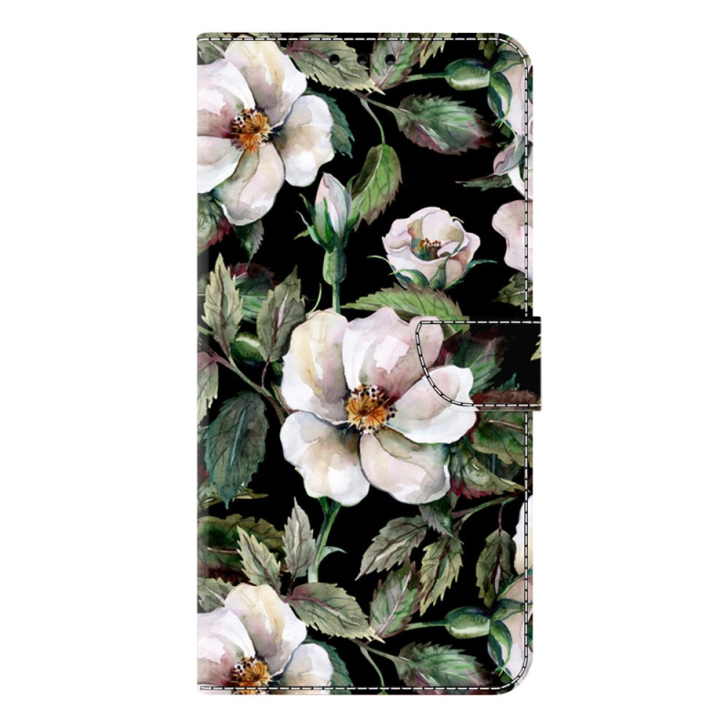 Samsung Galaxy S26 Plus Fodral Blommigt Mönster Vit