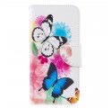Täck Huawei P30 Lite målade fjärilar och blommor