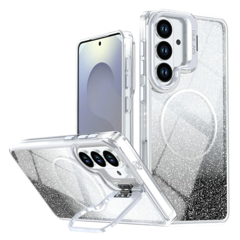 Samsung Galaxy S26 Plus Magnetfodral med gradientglitter och stativ