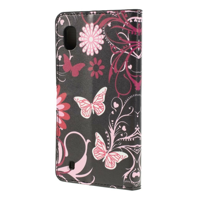 Samsung Galaxy A10 fodral Fjärilar och blommor