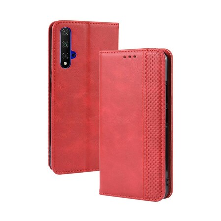 Flip Cover Honor 20 Vintage Läder Effekt stilfullt