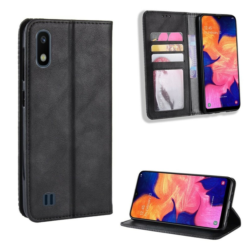 Flip Cover iSamsung Galaxy A10 Läder effekt Vintage stil