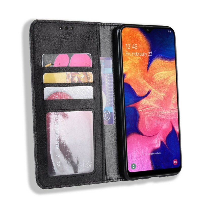 Flip Cover iSamsung Galaxy A10 Läder effekt Vintage stil