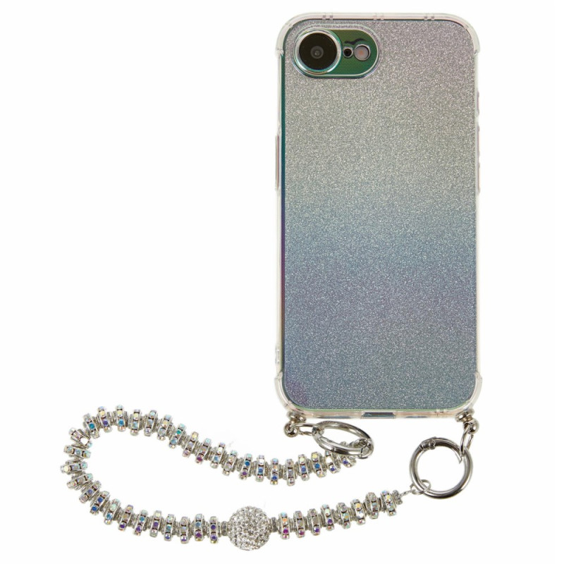 Fodral iPhone 17E / 16E Gradient Glitter och nyckelband