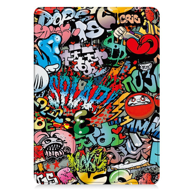 Smart Skal Samsung Galaxy Tab A11 Plus / A9 Plus Stylusfodral Graffiti-mönster