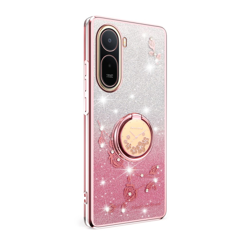 Xiaomi Redmi A7 Pro Fodral med blommor och strass med stativ