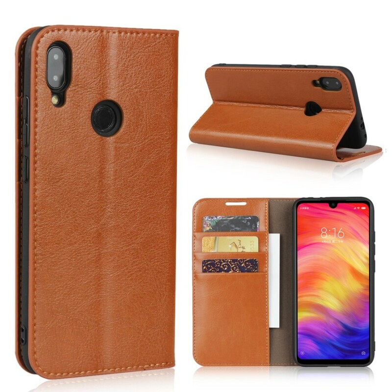 Flip Cover Xiaomi Redmi Note 7 Äkta åldrat läder