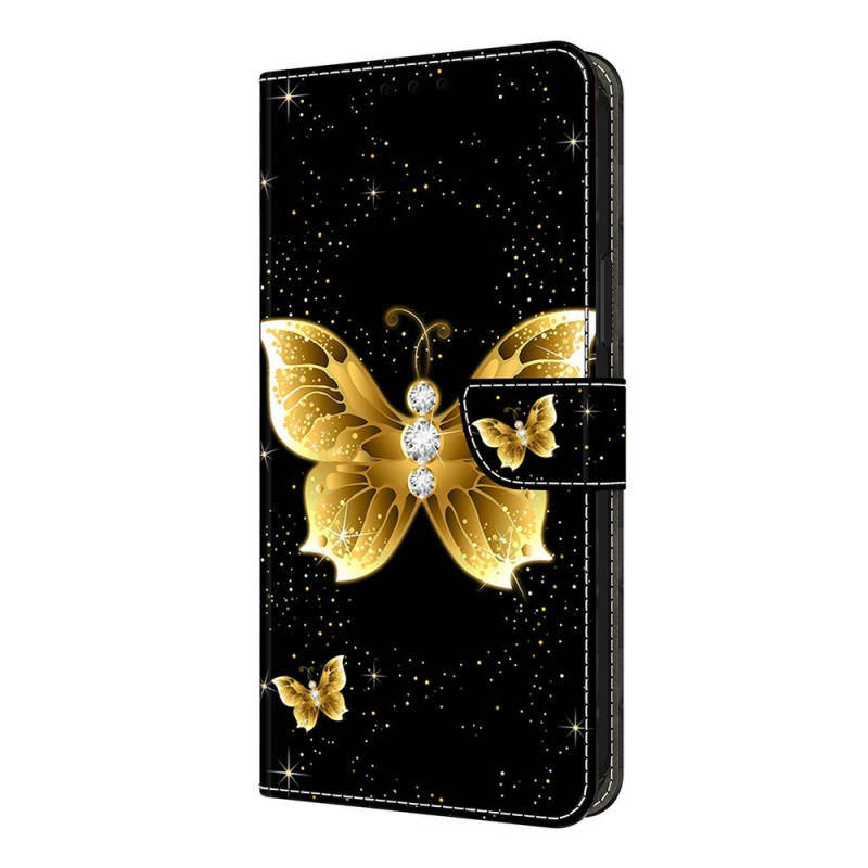 Xiaomi 17 Ultra guld fjärilsfodral