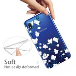 Samsung Galaxy A10 fodral Vit blommor