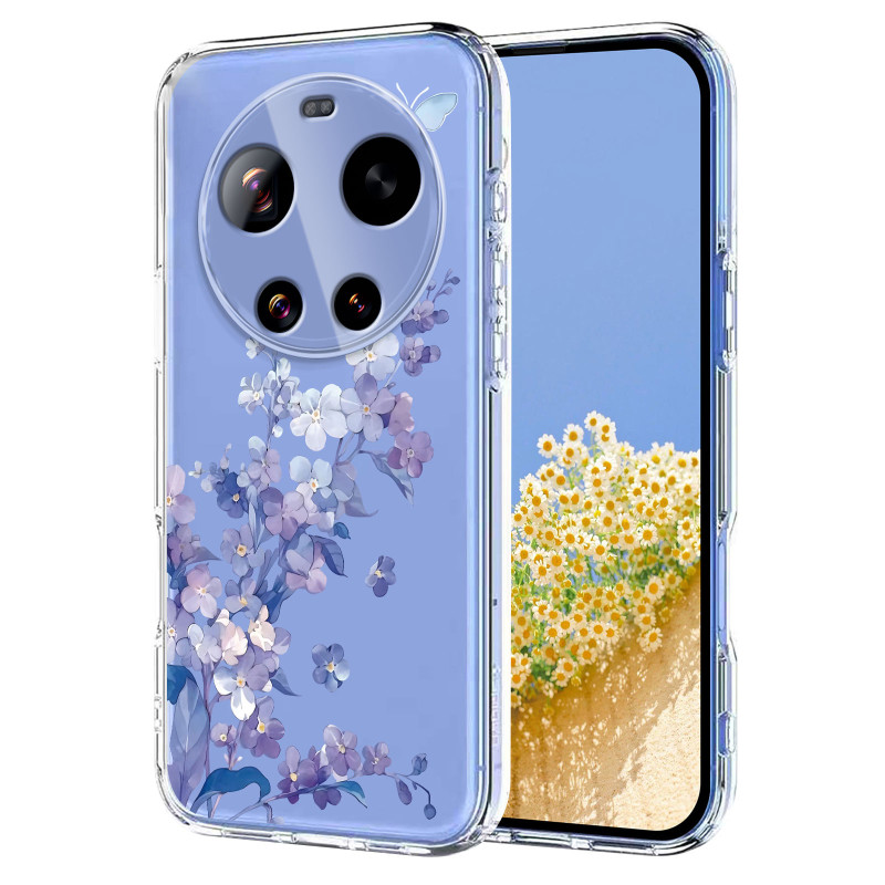 Xiaomi 17 Ultraklart blommigt fodral