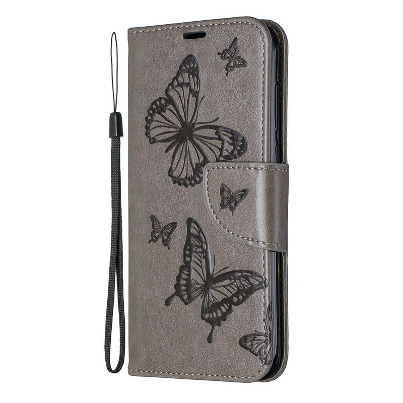 Huawei P30 fodral med fjärilar och snedställd flik
