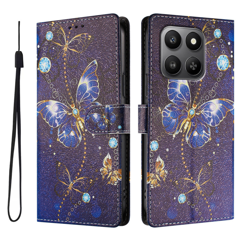 Honor 600 Smart-skal med blå fjärilsmönster