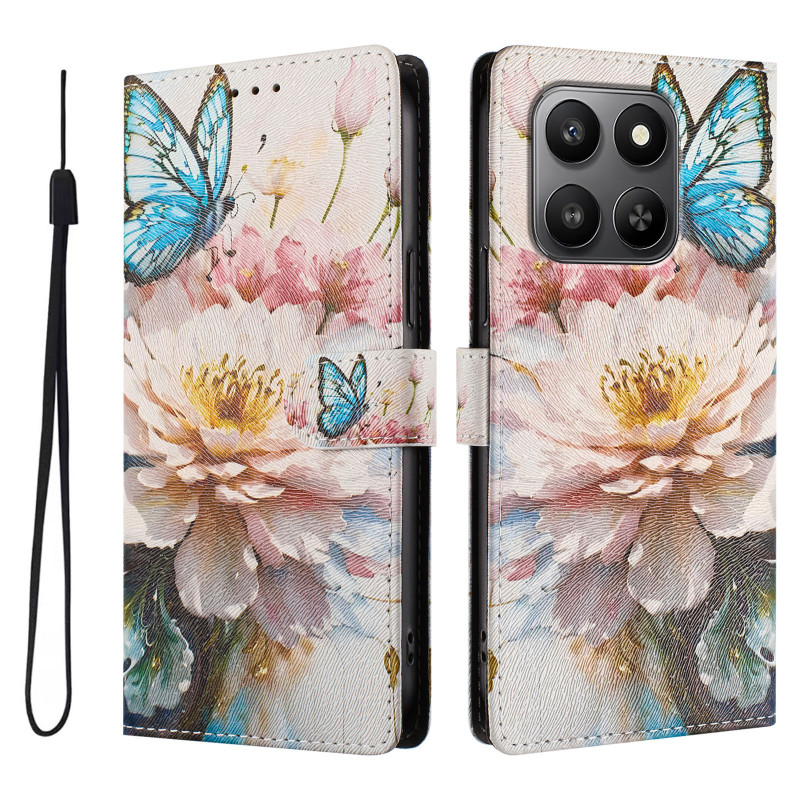 Honor 600 Smart-skal med fjärils- och blommönster